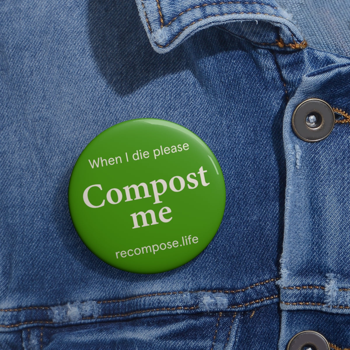 Compost Me Button - Kelly Green