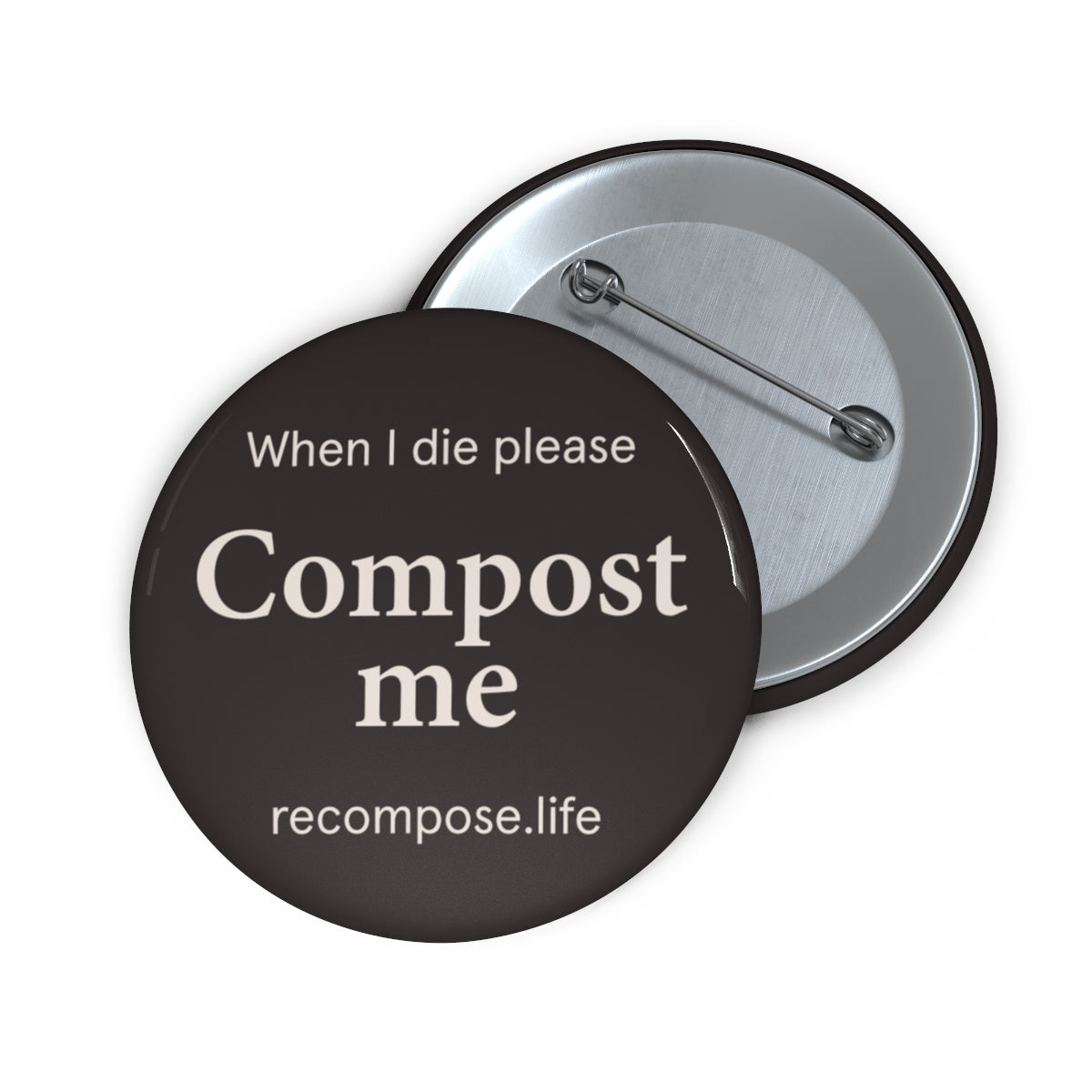 Compost Me Button - Brown