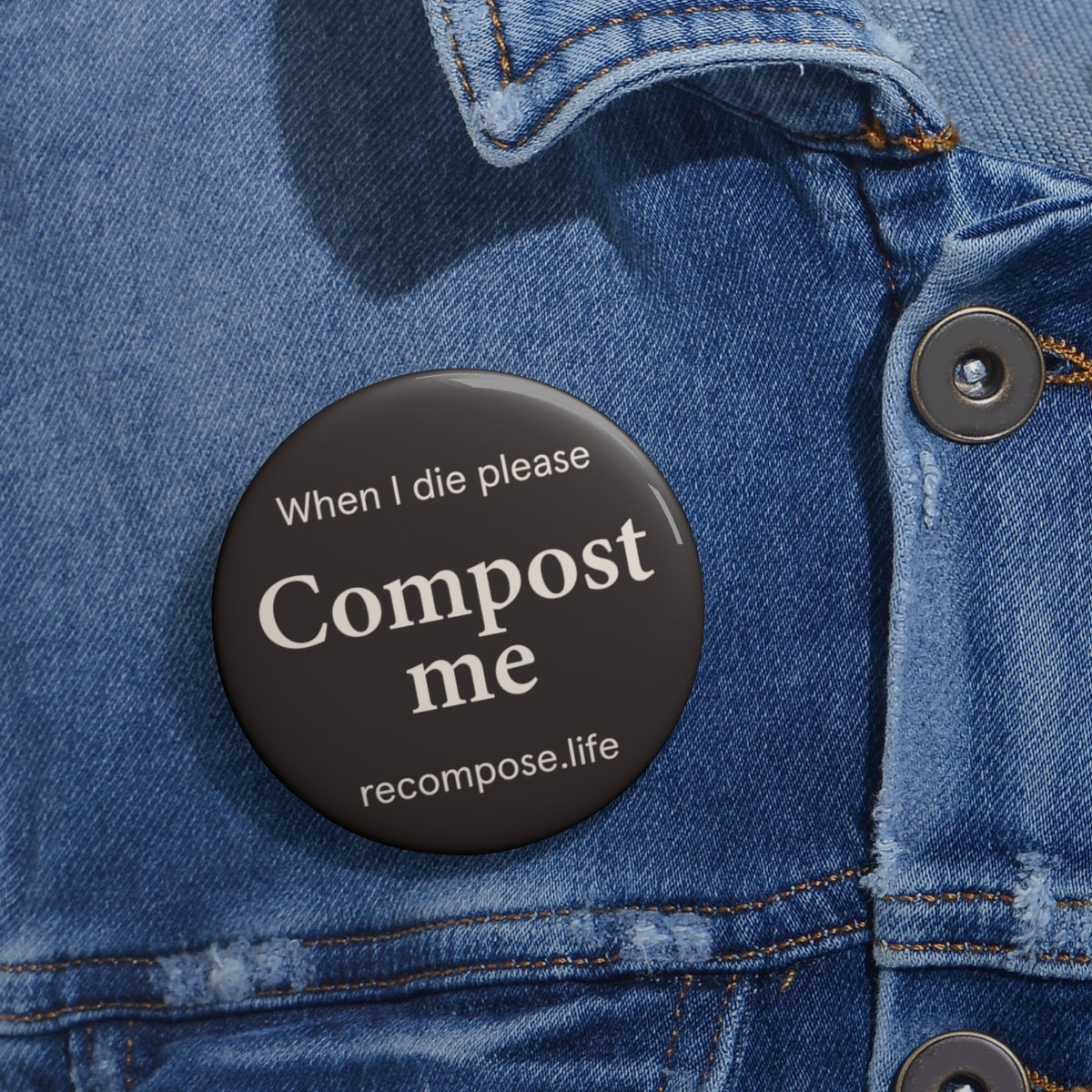 Compost Me Button - Brown